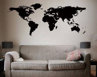 Vinyl Wall Art world map decal | etsy Vinyl Wall Art world map decal | etsy