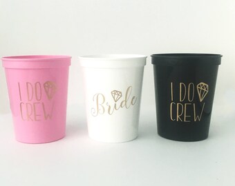 I Do Crew Cups, Bachelorette Party Cups, bachelorette cup, bridal shower cups, Bachelorette Party Favor, Bridesmaid Gift, Bachelorette gift