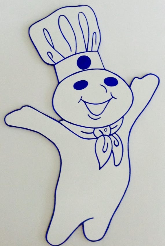 Pillsbury Doughboy Poppin Fresh Wood Wall Art Kitchen Bakery