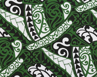 Hawaii Lavalava Polynesiann Tribal Art Green LT14 main image 1
