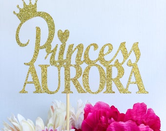 Princess cake topper | Crown cake topper | Princess party decor | Glitter cake topper | Disney princess cake topper | Birthday cake topper