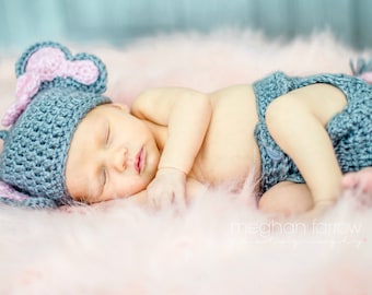 Baby Girl Elephant Outfit - Newborn Elephant Outfit - New Baby Gift - Baby Girl Halloween Costume - Elephant Nursery - Newborn Photo Prop