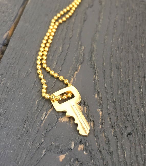 Key Necklace Gold Key Necklace Gold Necklace Key Charm