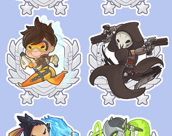 Overwatch Holographic Stickers 3 x 3 in INDIVIDUAL OR SET