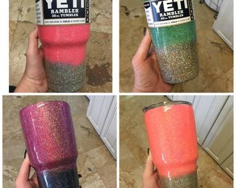 Custom Ombre' GLITTERED YETI