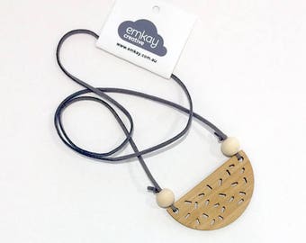 Bamboo Crystal Arc Necklace