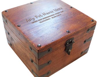 Large Remembrance Wooden Pet Urn Cremation Ashes Dog Pet Ash Box Personalised