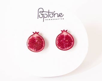 Pomegranate Earrings, pomegranate jewelry, fruit earrings, Rosh Hashanah Gift, Jewish Earrings