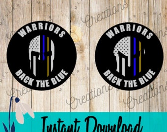 Warriors Back The Blue SVG, Spartan Back The Blue, 911 Dispatchers, Dispatchers Back The Blue, Behind The Thin Blue Line SVG
