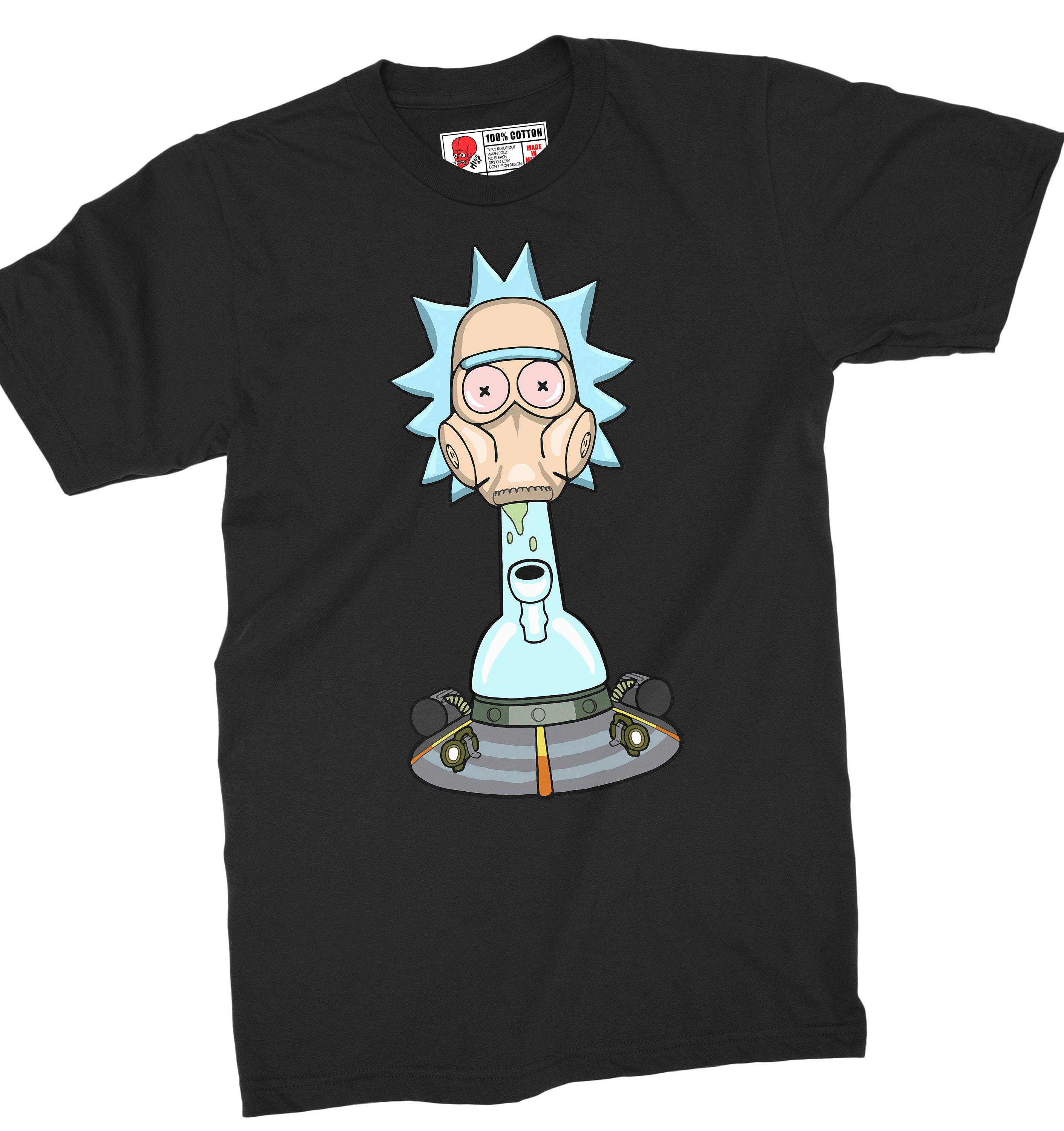 Rick and Morty Stoner Shirt Gas Mask Cannabis Shirt