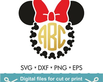Disney Svg / Mickey Mouse svg / Minnie Mouse Svg / Disney / Monogram Svg / Frame Cut Files - Svg DXF Silhouette Studio Cricut