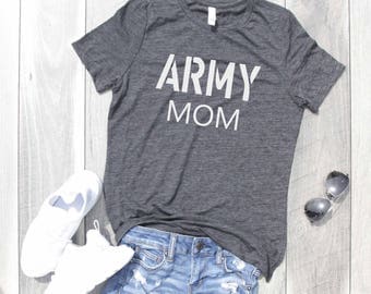 Army Mom Relaxed Jersey T-Shirt, Funny Shirt, Gym Shirt, Workout Shirt, Army Shirt