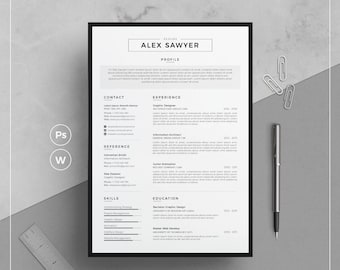 Resume Template/CV Template + Cover Letter | Resume Template Word | Modern Resume | Clean & Professional Resume | Instant Download