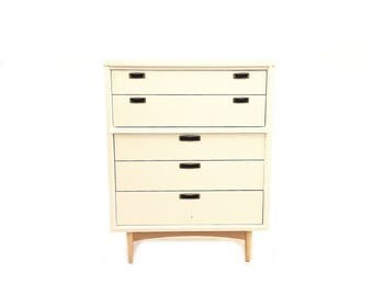 Vintage Mid Century Dresser In White