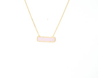 •CRADLE• rose quartz + silver necklace (18