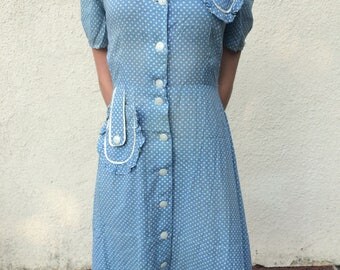 1930's Polka Dot Day Dress