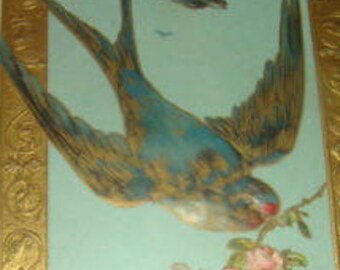 Pretty Vintage Postcard (Swallow)