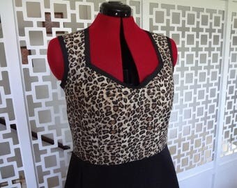Pin up, rockabilly, leopard dress