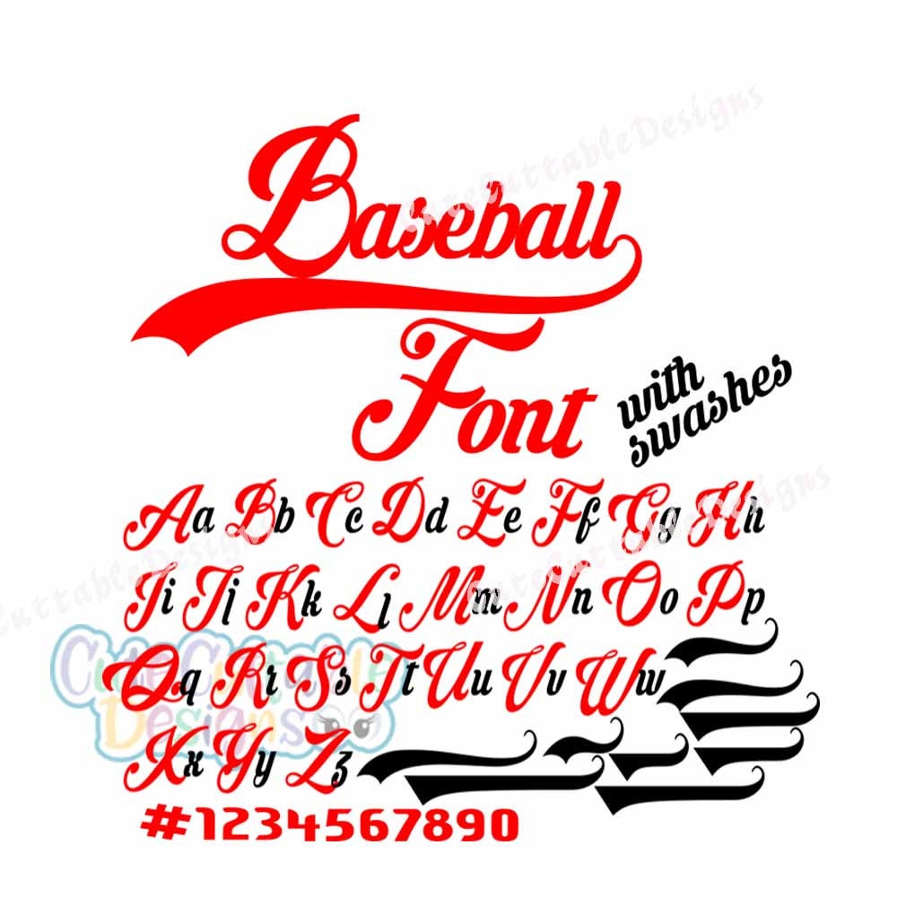 Download Baseball Font SVG, Eps, Dxf, SIlhouette Numbers Cut file ...