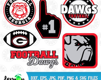 Georgia Dawgs SVG, Georgia Bulldogs Monogram, Football Dawgs SVG, Georgia Football DXF, Georgia Bulldogs 21