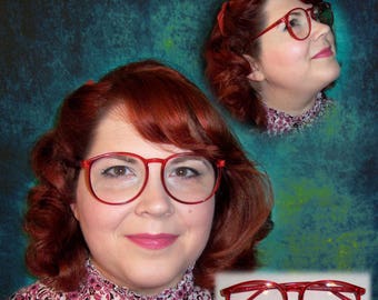 Vintage 70's 80's Eyeglasses Frames Reading Glasses Red