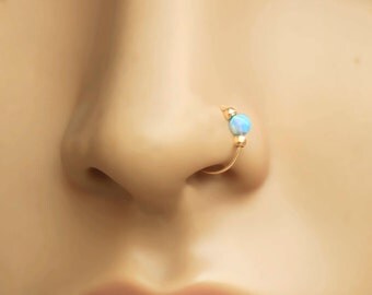 Gold Nose Hoop,nose Ring,nose ring hoop,tiny nose ring,gold nose ring hoop,nose ring 20g,nose ring hoop gold,opal nose ring,nose ring