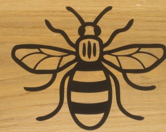 Manchester Bee Vinyl Car Decal Sticker 160mm x 130mm Lines Black B