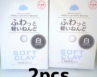 DAISO Soft Clay WHITE 2 pack set Lightweight Modeling Air Dry clay japan