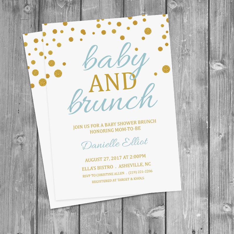 baby and brunch invitation print or digital 5x7 or facebook event