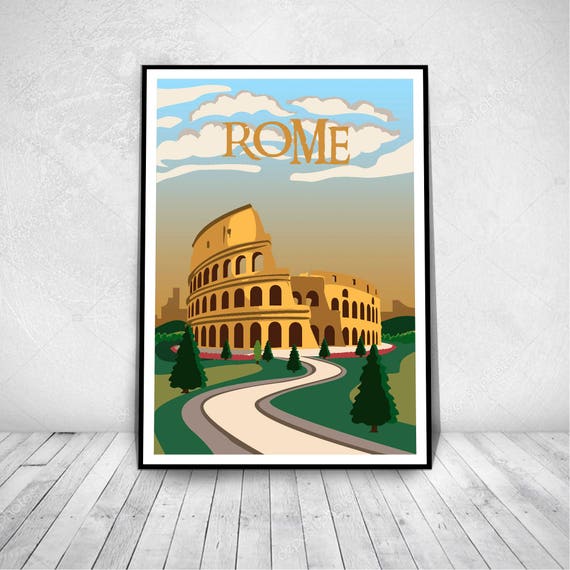 Rome Travel Poster Digital Art Poster Print