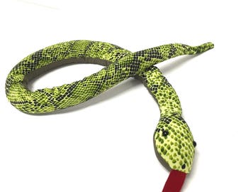 green stuffed snake