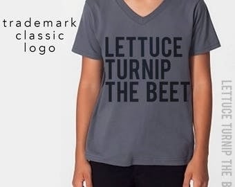 SALE lettuce turnip the beet ® trademark brand OFFICIAL SITE - dark grey vneck - youth M