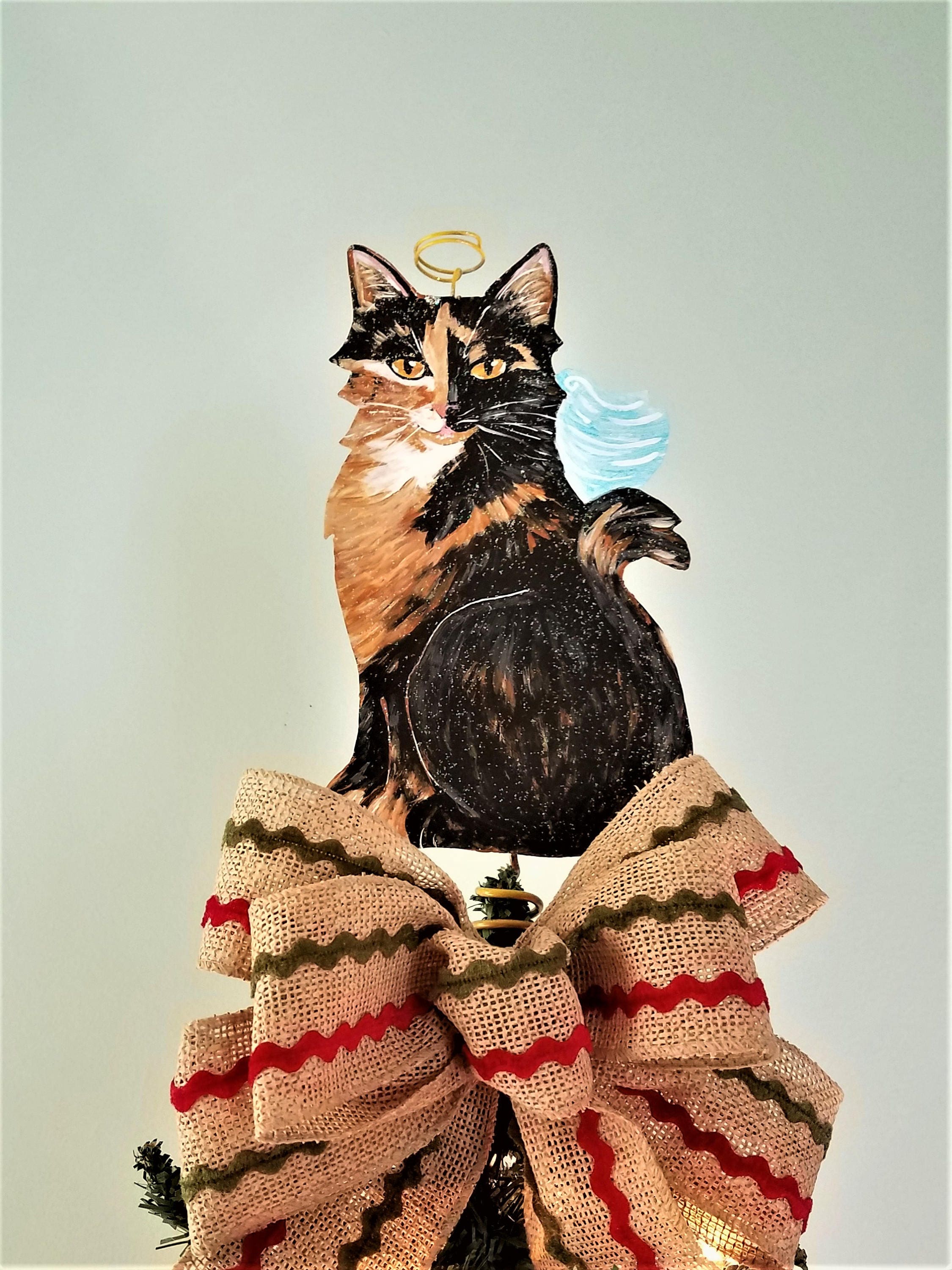 Angel Cat Tree Topper Tortoiseshell Cat Christmas Tree