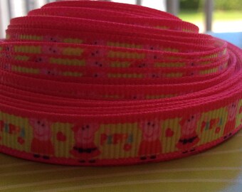 Peppa pig 3/8 inch ribbon