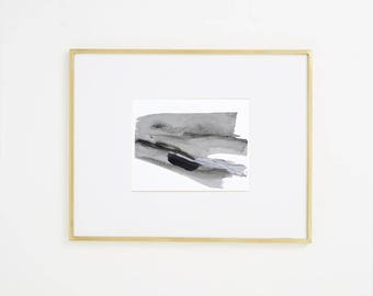 Black and White Original Art, neutral art, 8x10", expressive art "Painting 61- Landscape" abstract watercolor painting, modern minimal art