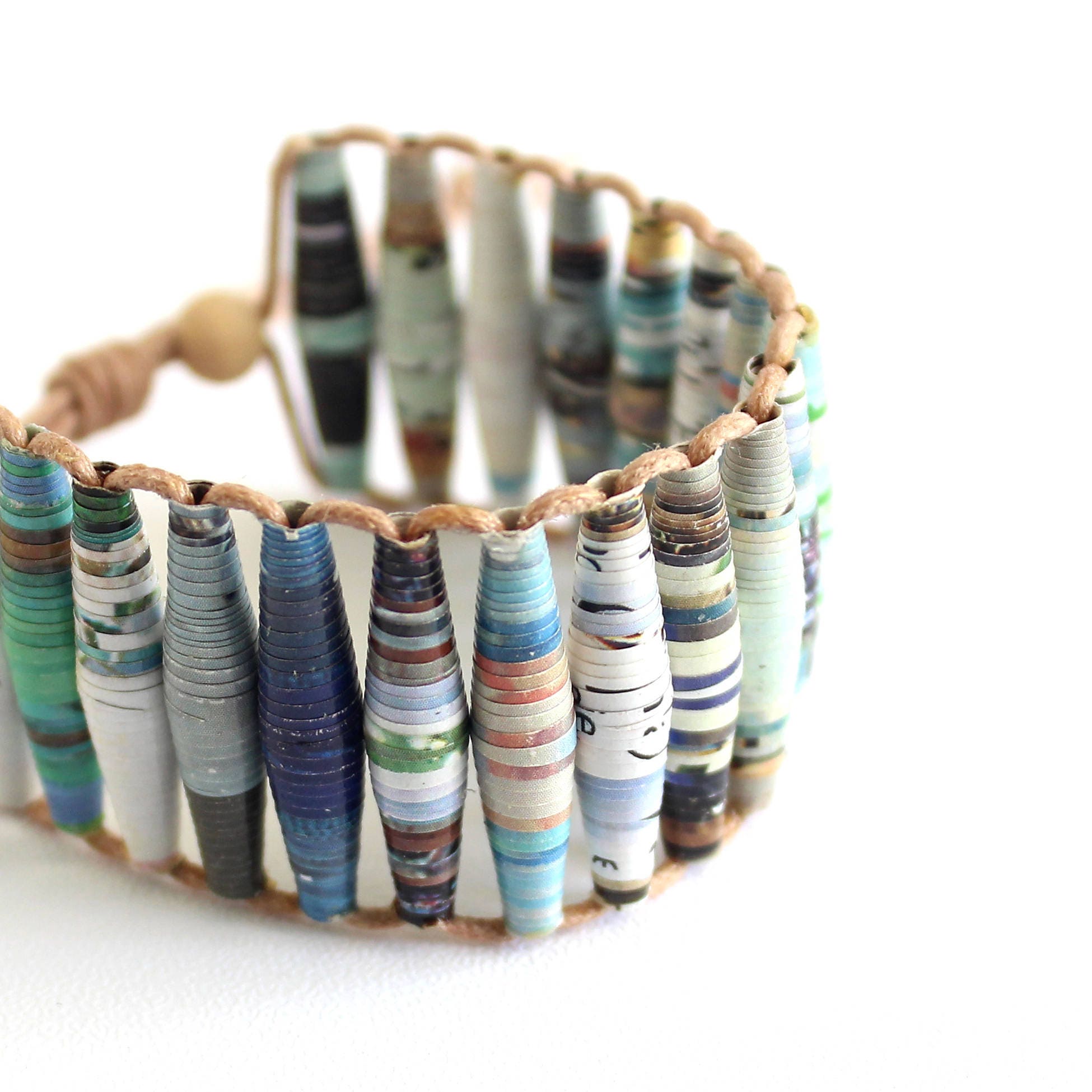 Serene beach bracelet Recycled bracelet Upcycled jewelry