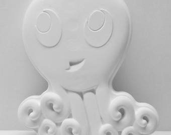 Ready To Paint/DIY/Plaster/ChalkWare/PlasterCraft Wall Décor/Wall Hanging/Wall Plaque Octopus #511