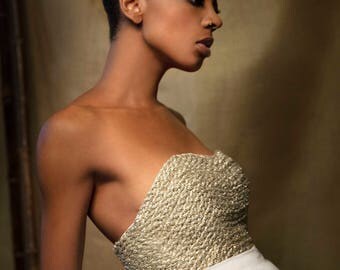 Bustier tressé doré "Tayri"