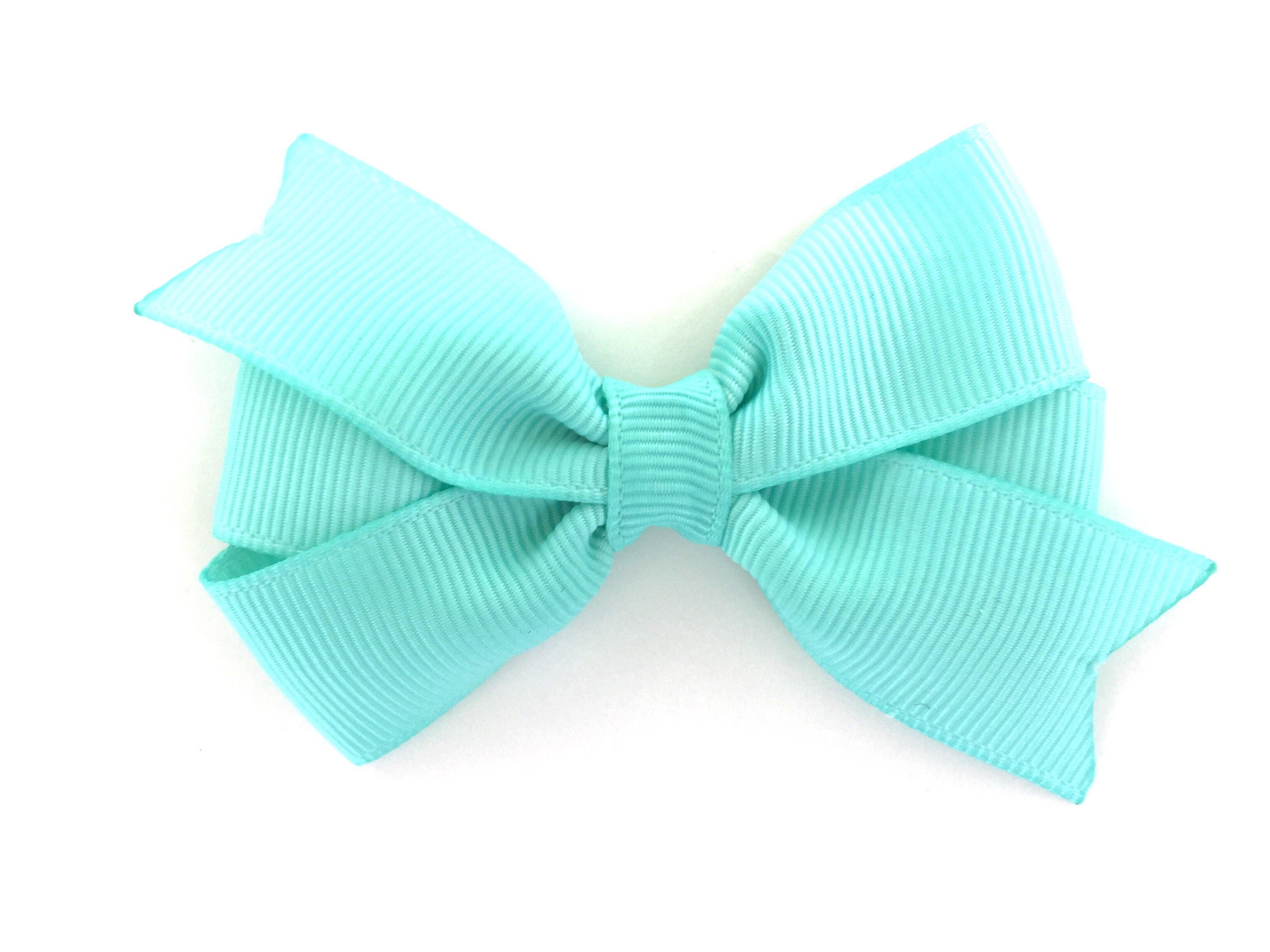 Aqua hair bow 3 inch hair bows aqua bow hair bows girls