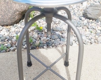 Vintage Industrial Adjustable Doctor Medical Dental Stool