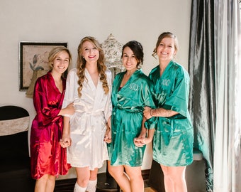 Four Satin Bridesmaid Robes
