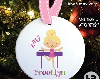 Gymnastics Ornament - Gymnastics Christmas Ornament - Personalized Kids Christmas Ornament with Year