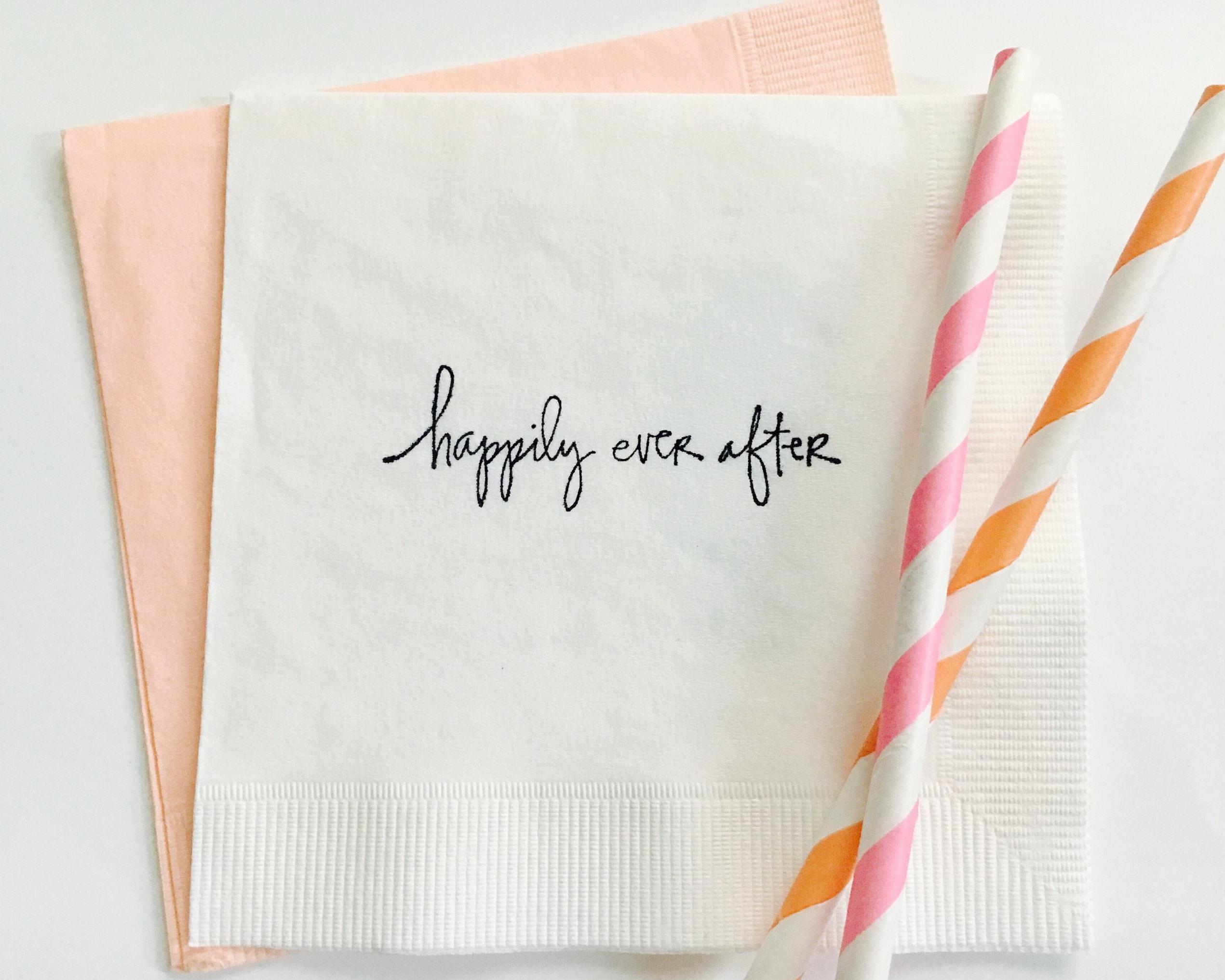 Happily Ever After Napkin Bridal Shower Napkin Wedding