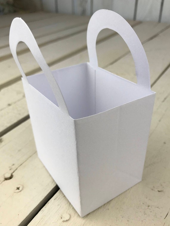 White Gift Box Set of 12 Favor Boxes With Handles Craft Box