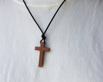 Mens Wooden cross - Mens Cross Necklace - Wood cross - Stunning Wood cross
