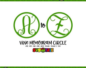 Vine Monogram SVG Vine Monogram Font SVG Monogram Letters SVG Cricut Files Silhouette Files Scan n Cut Files Interlocking Monogram svg