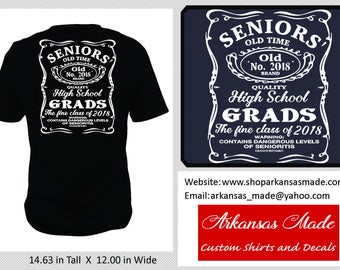 Senior 2018, contains high levels of senioritis, class of 2018 shirt, 2018 grad shirt, graduation shirt, Senior shirt, 2018 shirt, to 4x