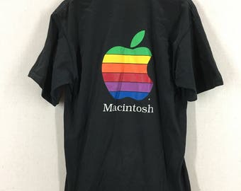 Vintage Macintosh Mac Apple T-Shirt (main pic is the back) Fits like a Large USA