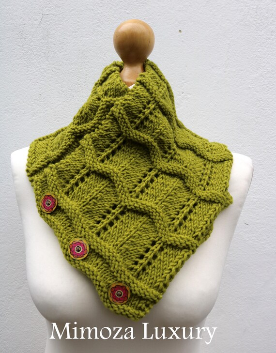 Pistachio Merino Wool Hand Knitted Scarf, Knit scarf wrap green Scarf, Shawl, Wrap, Neck warmer, knit scarf, lime green women's knit scarf