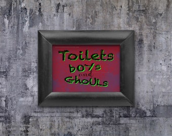 Bathroom Sign Halloween toilet monster | etsy Bathroom Sign Halloween toilet monster | etsy
